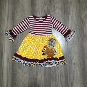 Girls Boutique Squirrel dress size 12/18 m   (NEW)